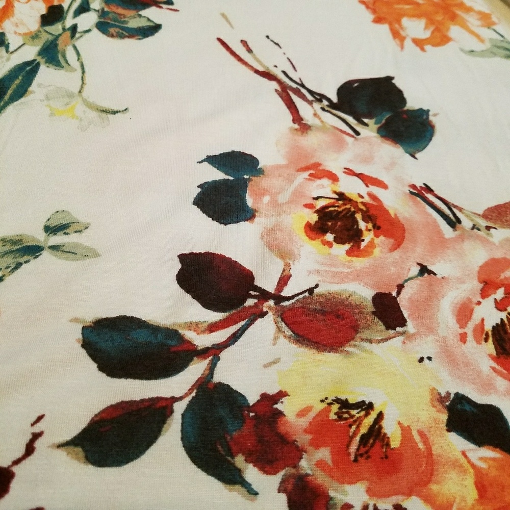 *1 Left* Stripe Raglan Sleeve Floral Print Top - Picture 4 of 4